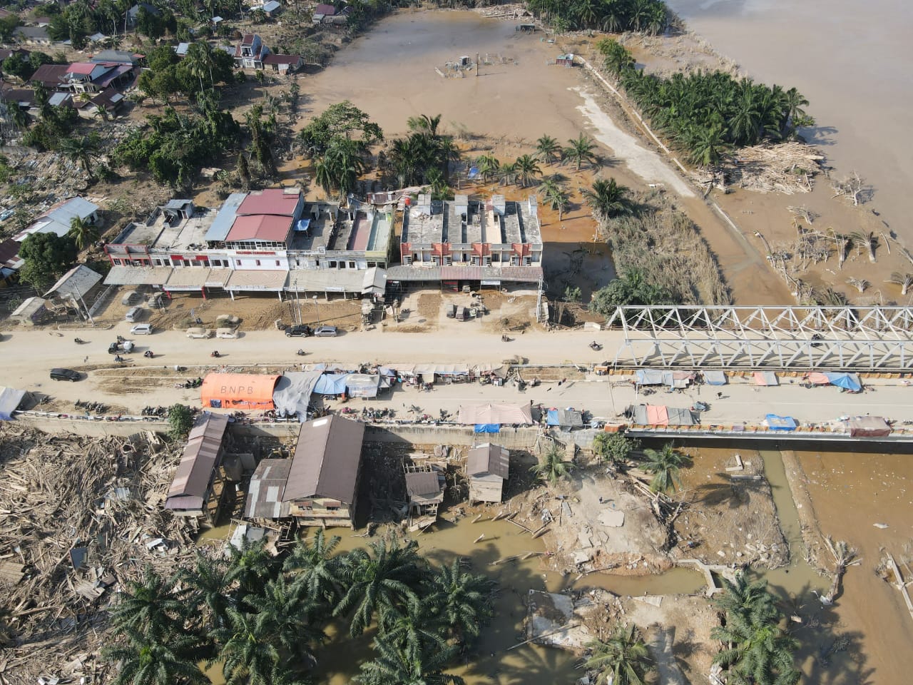 The current state of Kuala Simpang as of December 7, 2025, in the aftermath of the flash flood.